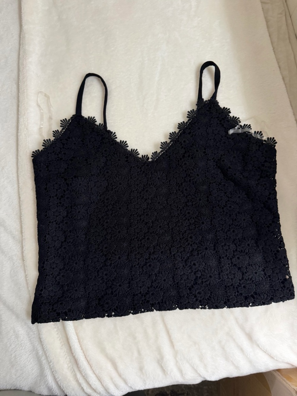 No Boundaries Black Floral Lace Cropped Cami Top
